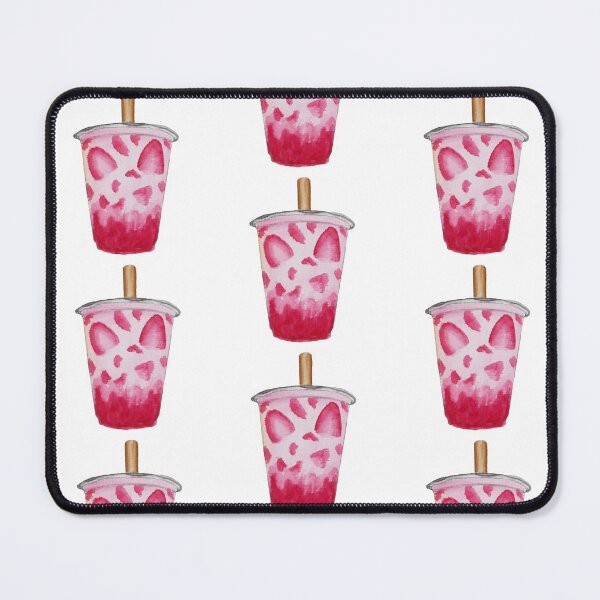 Item preview, Strawberry Pink Drink watercolour illustration (white background) designed and sold by tifft.