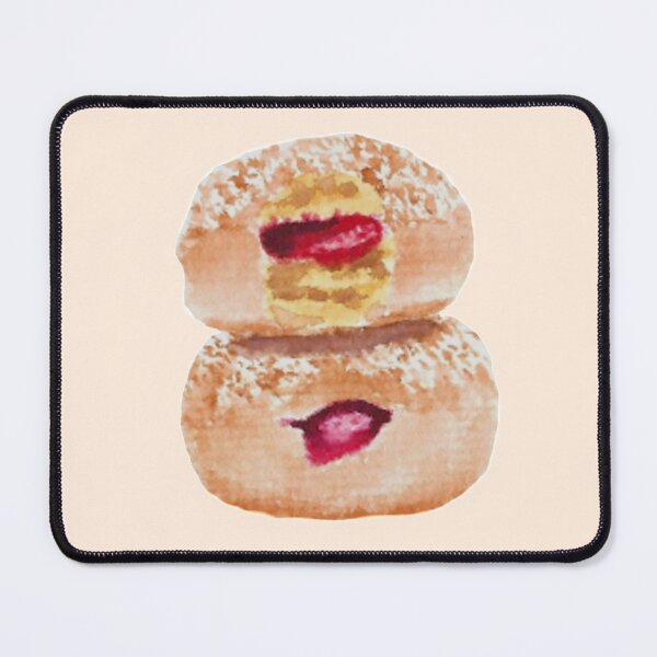 Item preview, Jelly donut watercolour illustration (pink colour background) designed and sold by tifft.