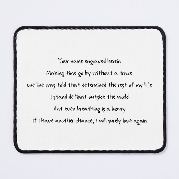 Item preview, Your Name Engraved Herein Handwritten Lyrics - Chorus (English) designed and sold by Aooms123.