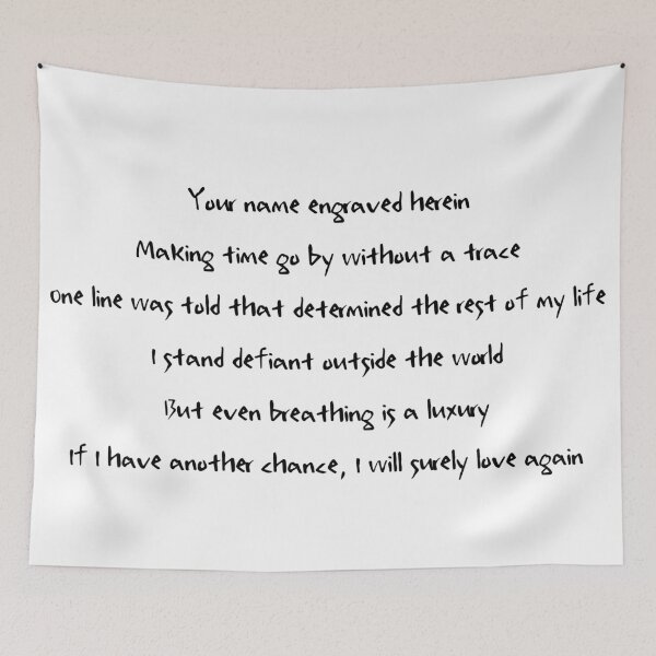 Item preview, Your Name Engraved Herein Handwritten Lyrics - Chorus (English) designed and sold by Aooms123.