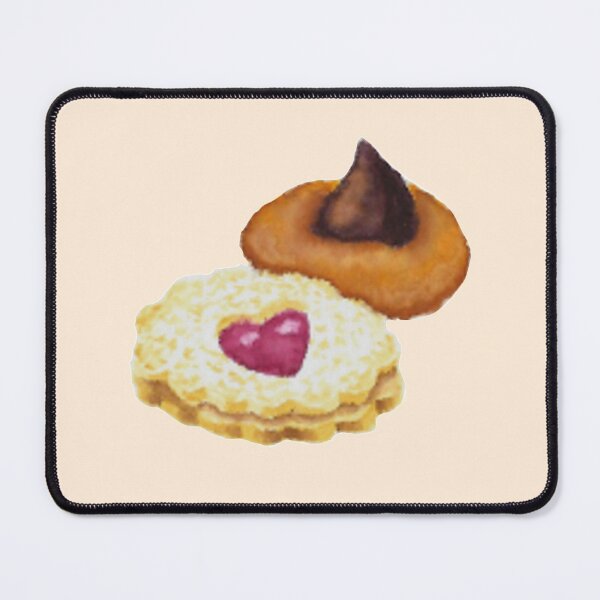 Item preview, Linzer and chocolate kiss cookies watercolour illustration (green colour background) designed and sold by tifft.