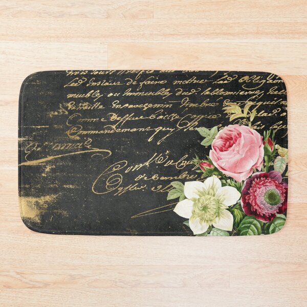 Item preview, Shabby Chic Vintage Roses on Gold Script designed and sold by aprincessinsp.