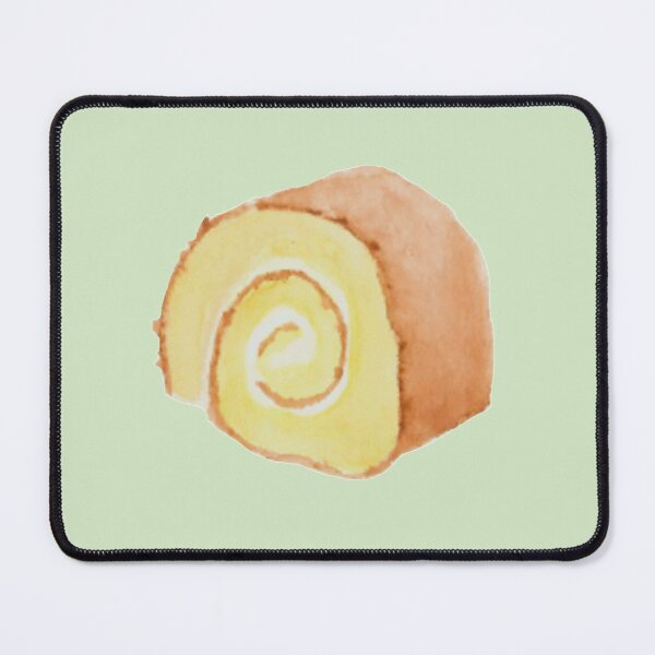 Item preview, Swiss roll cake watercolour illustration (green colour background) designed and sold by tifft.