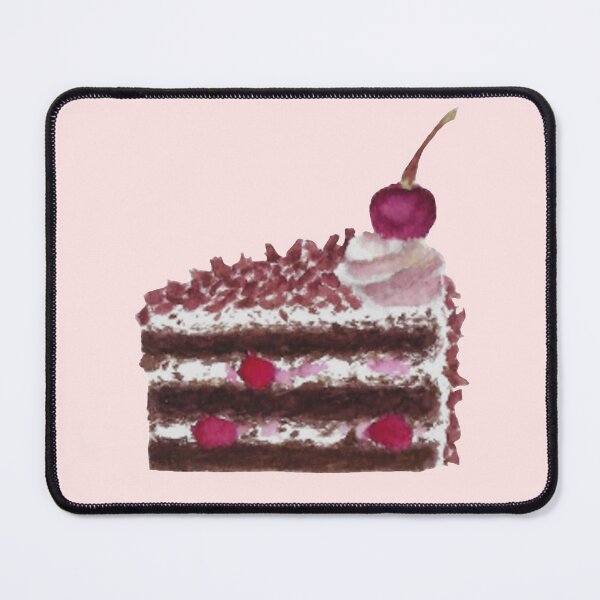 Item preview, Black Forest Cake watercolour illustration (white background) designed and sold by tifft.