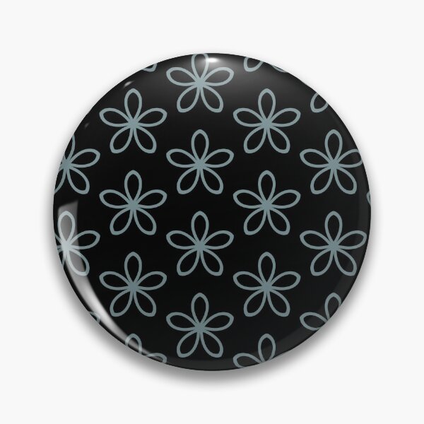 Item preview, Black and Blue Minimal Flower Pattern Coordinates w/ Farrow & Ball 2022 Popular Color Stone Blue 86 - Colour Trends - Trending Hue designed and sold by ColorOfTheYears.