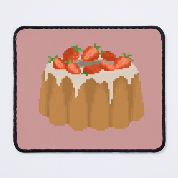 Item preview, Strawberry bundt cake pixel art designed and sold by tifft.