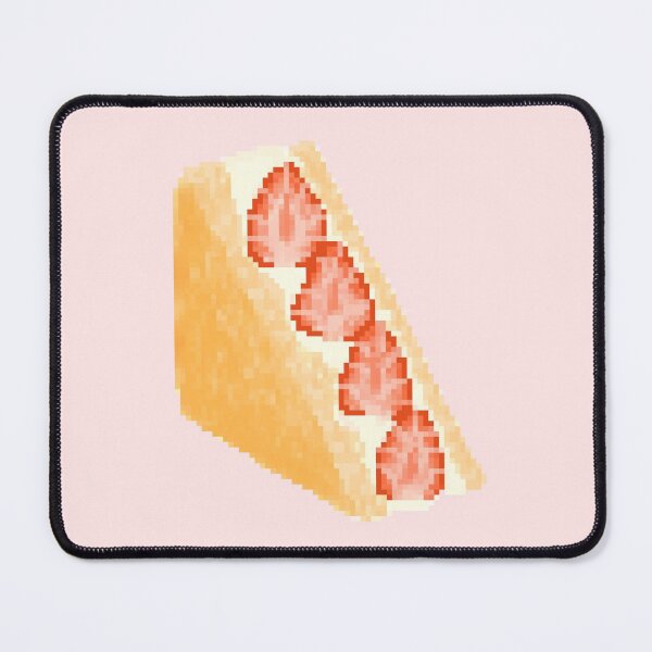 Item preview, Strawberry Sando Fruit Sandwich Pixel Art (pink background)  designed and sold by tifft.