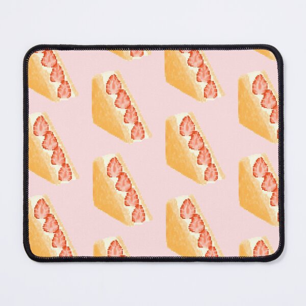 Item preview, Strawberry Sando Fruit Sandwich Pixel Art (blue background)  designed and sold by tifft.