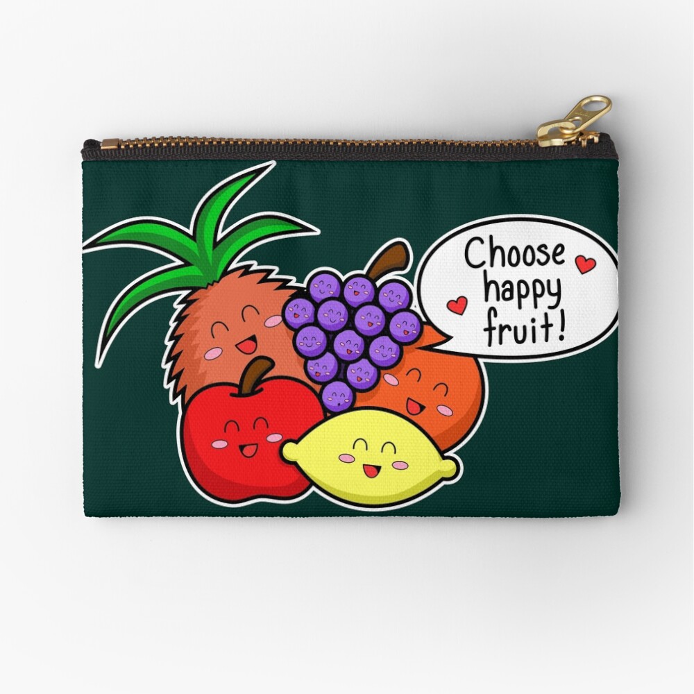 Happy Fruit - two lof bees Zipper Pouch