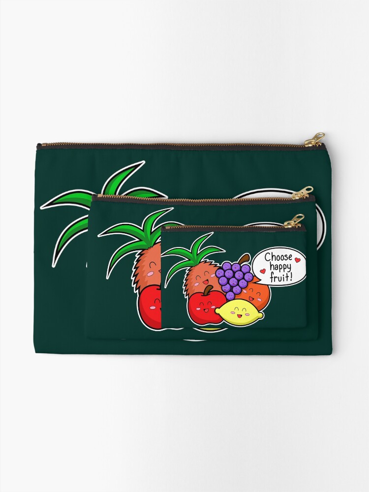 Alternate view of Happy Fruit - two lof bees Zipper Pouch