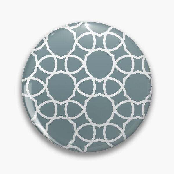 Item preview, Blue and White Petal Shape Tile Pattern Coordinates w/ Farrow & Ball 2022 Popular Color Stone Blue 86 - Colour Trends - Trending Hue designed and sold by ColorOfTheYears.