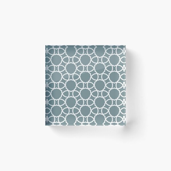 Item preview, Blue and White Petal Shape Tile Pattern Coordinates w/ Farrow & Ball 2022 Popular Color Stone Blue 86 - Colour Trends - Trending Hue designed and sold by ColorOfTheYears.
