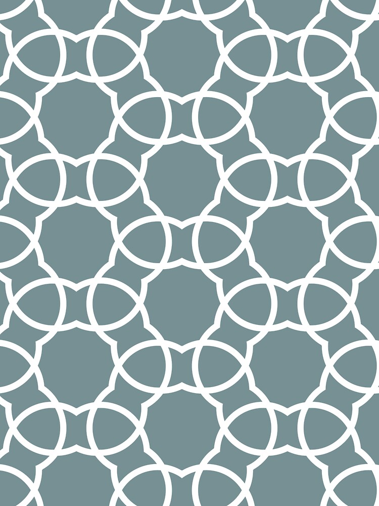 Thumbnail 6 von 6, Premium Oversized Pullover, Blue and White Petal Shape Tile Pattern Coordinates w/ Farrow & Ball 2022 Popular Color Stone Blue 86 - Colour Trends - Trending Hue designt und verkauft von ColorOfTheYears.