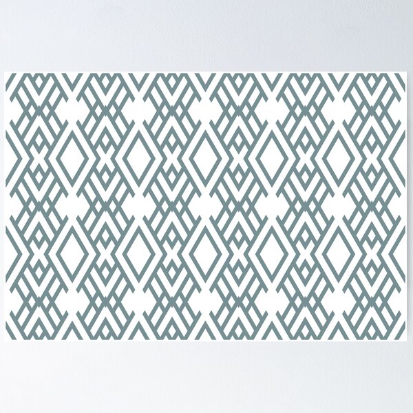 Item preview, Blue and White Geometric Striped Art Deco Pattern Coordinates w/ Farrow & Ball 2022 Popular Color Stone Blue 86 - Colour Trends - Trending Hue designed and sold by ColorOfTheYears.