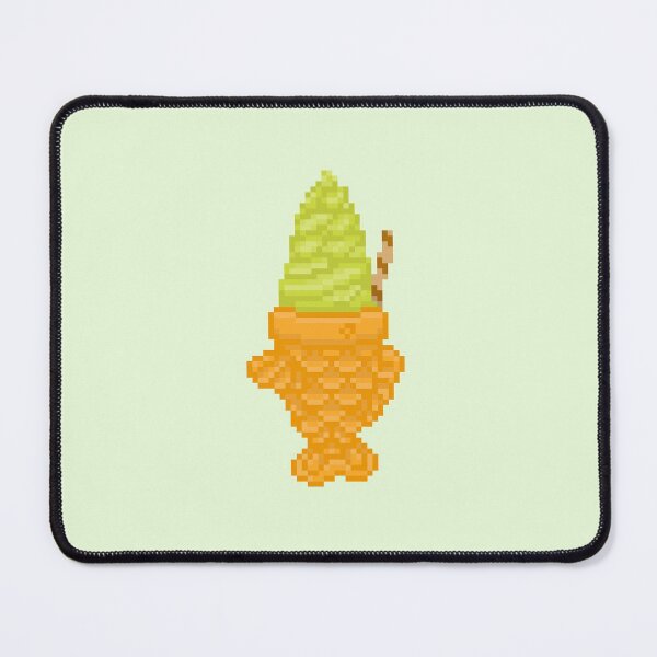 Item preview, Taiyaki matcha ice cream pixel art designed and sold by tifft.