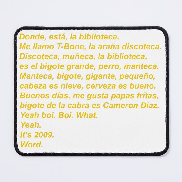 Item preview, spanish 101 rap designed and sold by elliottbryan.