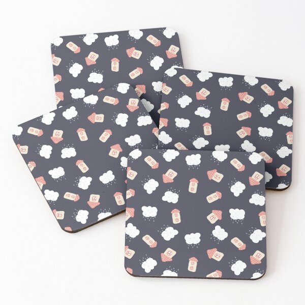 Item preview, Little houses and rainy clouds pattern designed and sold by urban-color.