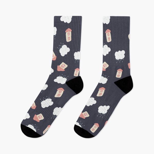 Item preview, Little houses and rainy clouds pattern designed and sold by urban-color.
