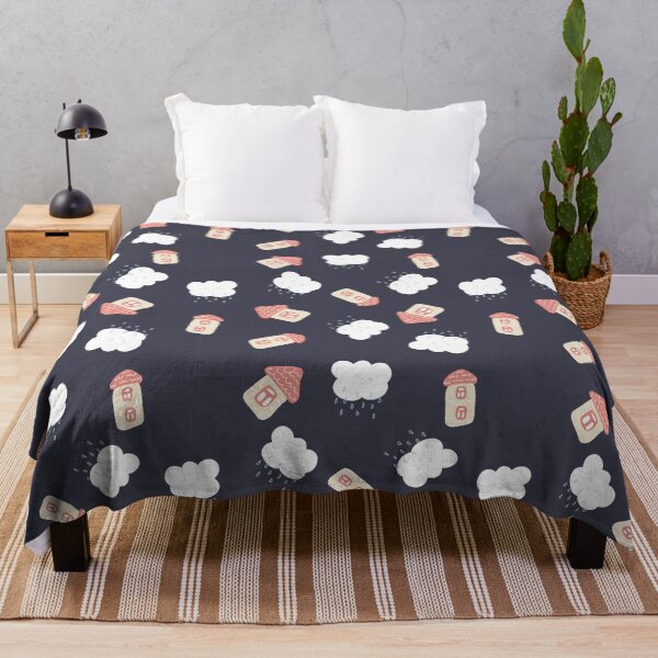 Item preview, Little houses and rainy clouds pattern designed and sold by urban-color.
