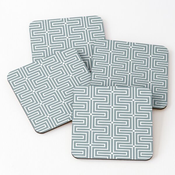 Item preview, Blue and White Tessellation Line Pattern 3 Coordinates w/ Farrow & Ball 2022 Popular Color Stone Blue 86 - Colour Trends - Trending Hue designed and sold by ColorOfTheYears.