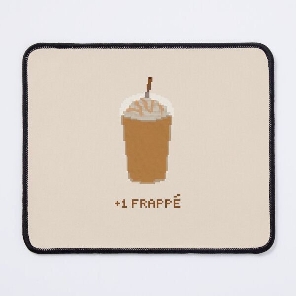 Item preview, +1 frappe coffee with caramel drizzle pixel art drawing (tan background) designed and sold by tifft.