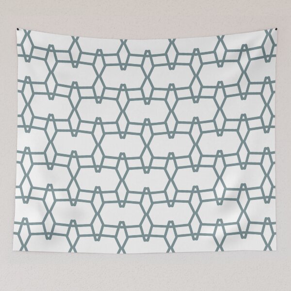 Item preview, Blue and White Tessellation Line Pattern 9 Coordinates w/ Farrow & Ball 2022 Popular Color Stone Blue 86 - Colour Trends - Trending Hue designed and sold by ColorOfTheYears.