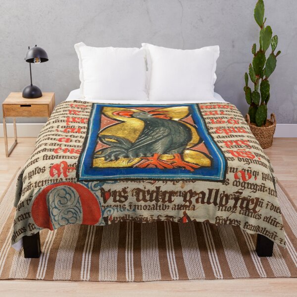 Item preview, WEIRD MEDIEVAL BESTIARY,BLACK ROOSTER SINGING ,ANTIQUE TYPOGRAPHY designed and sold by BulganLumini.