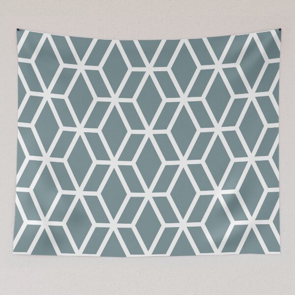 Item preview, Blue and White Tessellation Line Pattern 16 Coordinates w/ Farrow & Ball 2022 Popular Color Stone Blue 86 - Colour Trends - Trending Hue designed and sold by ColorOfTheYears.