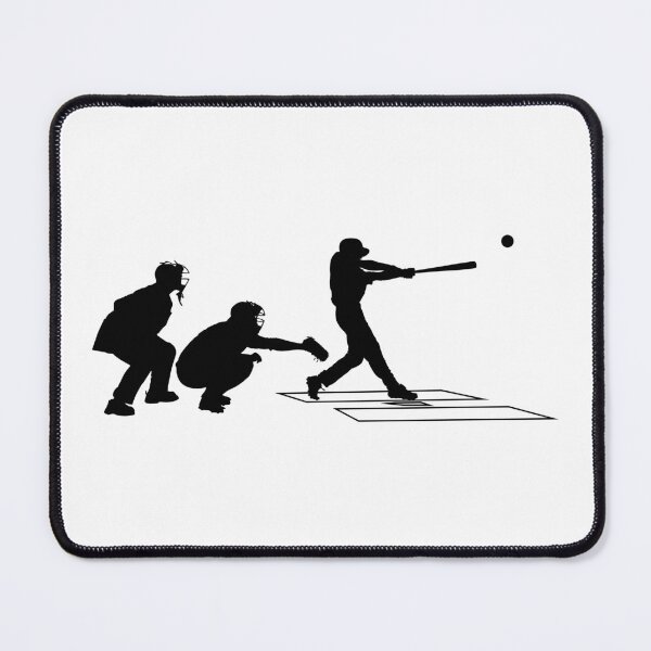 Item preview, Baseball catcher, batter and umpire in ready position to playing. Baseball Home Plate umpire, catcher, batter at work on baseball field  designed and sold by Marcin Adrian.