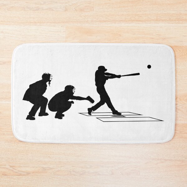 Item preview, Baseball catcher, batter and umpire in ready position to playing. Baseball Home Plate umpire, catcher, batter at work on baseball field  designed and sold by Marcin Adrian.