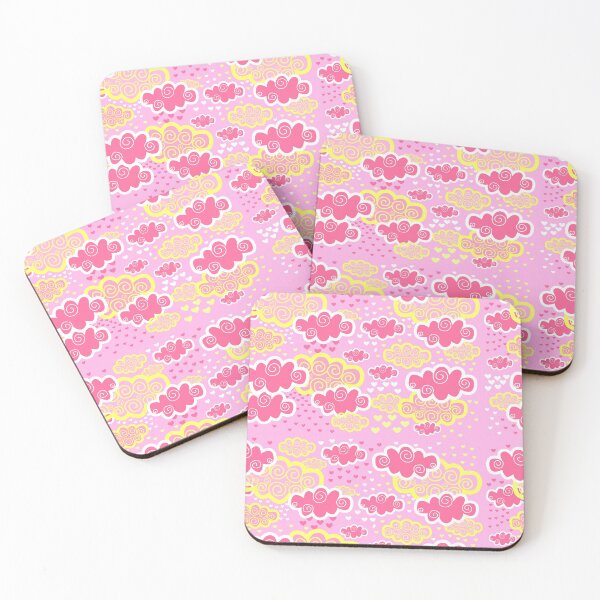 Item preview, Clouds and pink heart drops pattern designed and sold by urban-color.