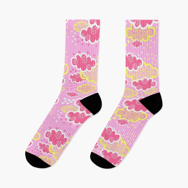 Item preview, Clouds and pink heart drops pattern designed and sold by urban-color.