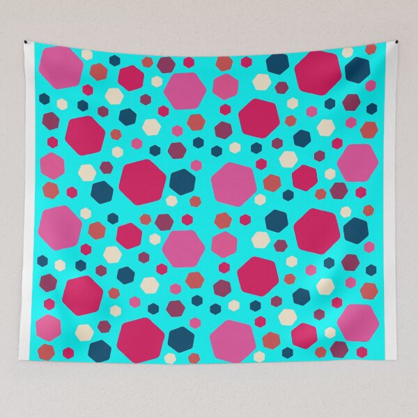 Item preview, HEXA CYAN PINK PATTERN designed and sold by CreativeLabArt.