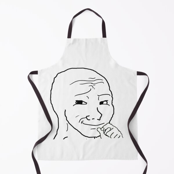 Ambesonne Humor Apron, Stickman Meme Face Looking at Computer Joyful Fun  Caricature Comic Design, Unisex Kitchen Bib Apron with Adjustable Neck for