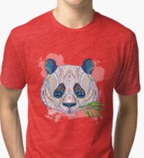 Ethnic Highly Detailed Panda Tri-blend T-Shirt