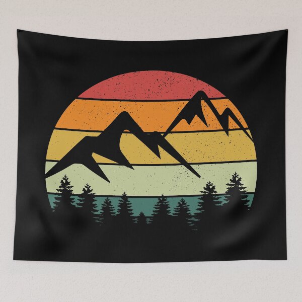 Item preview, Mountains Retro Vintage designed and sold by FunFoxDesign.