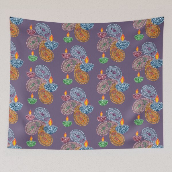 Item preview, Diwali - Paisleys and Lamps designed and sold by MitaDreamDesign.