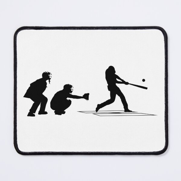 Item preview, Baseball catcher, batter and umpire in ready position to playing. Baseball Home Plate umpire, catcher, batter at work on baseball field designed and sold by Marcin Adrian.
