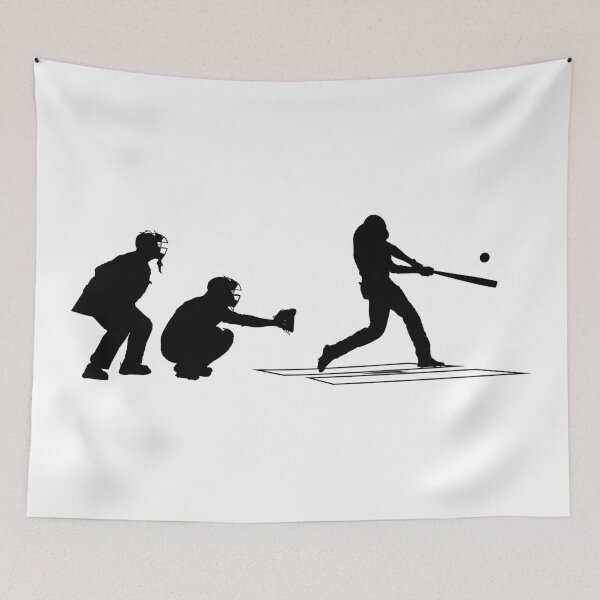 Item preview, Baseball catcher, batter and umpire in ready position to playing. Baseball Home Plate umpire, catcher, batter at work on baseball field  designed and sold by Marcin Adrian.