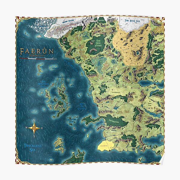 D D Map Of Forgotten Realms Forgotten Realms Map Gifts & Merchandise | Redbubble