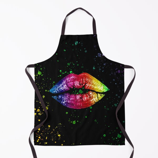 Item preview, Female lips rainbow with rainbow paint splatter designed and sold by Handstand365.