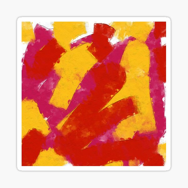 Red, Yellow and Pink Abstract Sticker