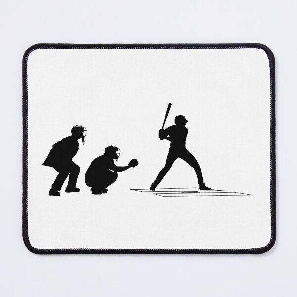 Item preview, Baseball catcher, batter and umpire in ready position to playing. Baseball Home Plate umpire, catcher, batter at work on baseball field  designed and sold by Marcin Adrian.