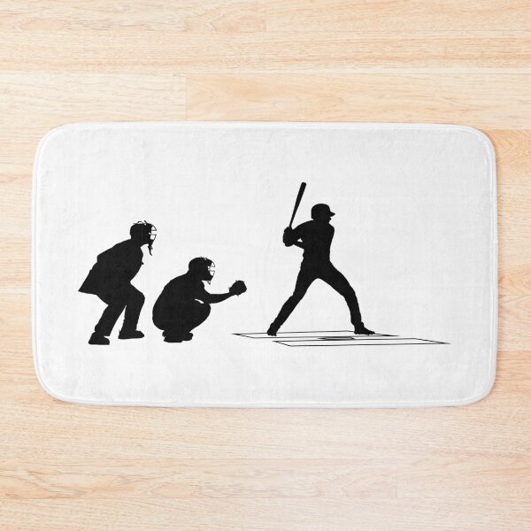 Item preview, Baseball catcher, batter and umpire in ready position to playing. Baseball Home Plate umpire, catcher, batter at work on baseball field  designed and sold by Marcin Adrian.