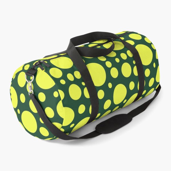 Item preview, Bright yellow polka dots on green designed and sold by Sch1hShops.