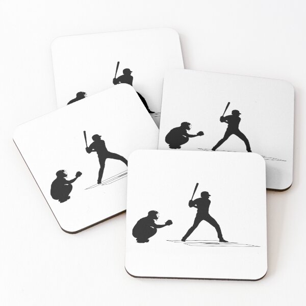 Item preview, Baseball game catcher, batter in ready position to playing (Schlagmann und Schiedsrichter). Baseball player Home Plate catcher, batter at work on baseball field (auf dem Baseballfeld) designed and sold by Marcin Adrian.