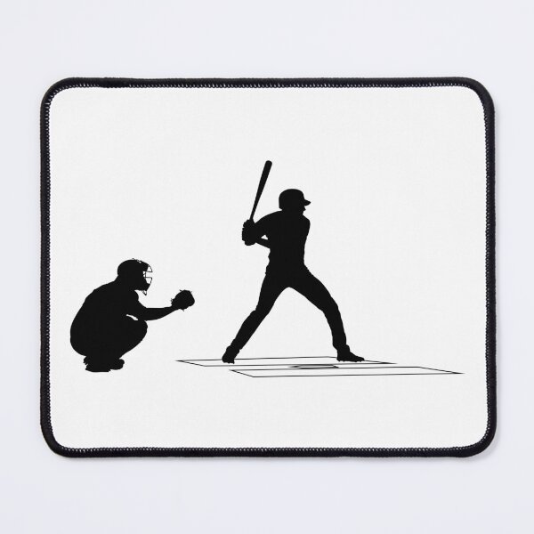 Item preview, Baseball game catcher, batter in ready position to playing (Schlagmann und Schiedsrichter). Baseball player Home Plate catcher, batter at work on baseball field (auf dem Baseballfeld) designed and sold by Marcin Adrian.