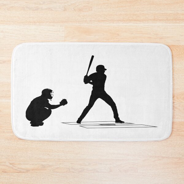 Item preview, Baseball game catcher, batter in ready position to playing (Schlagmann und Schiedsrichter). Baseball player Home Plate catcher, batter at work on baseball field (auf dem Baseballfeld) designed and sold by Marcin Adrian.