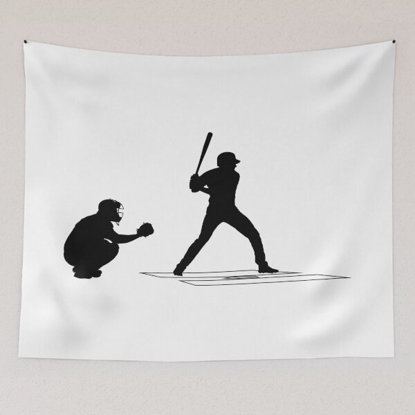 Item preview, Baseball game catcher, batter in ready position to playing (Schlagmann und Schiedsrichter). Baseball player Home Plate catcher, batter at work on baseball field (auf dem Baseballfeld) designed and sold by Marcin Adrian.
