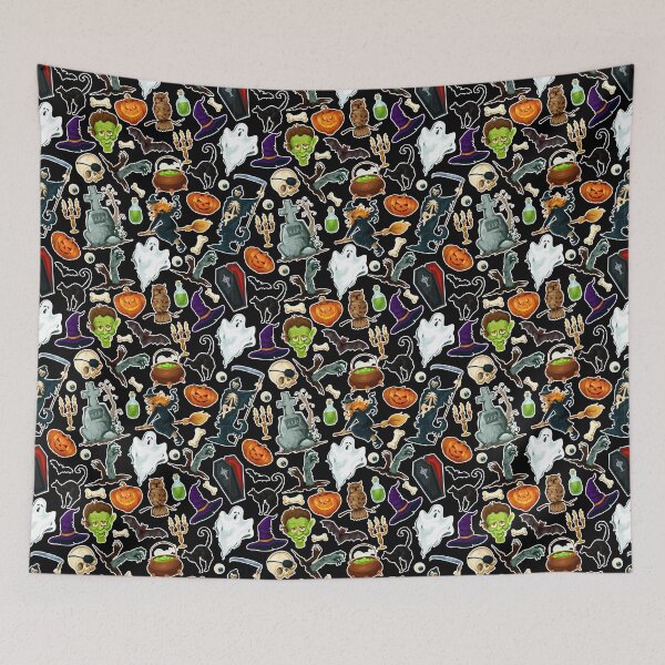 Item preview, Halloween Characters and Object Pattern designed and sold by P2CPOD.